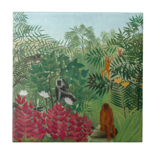 Azulejo Henri Rousseau - Selva Tropical con Monos