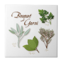 Azulejo Herb Bouquet Ceramic Tile