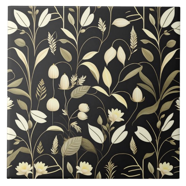 Azulejo Herbs Design Ceramic Tile (Frente)