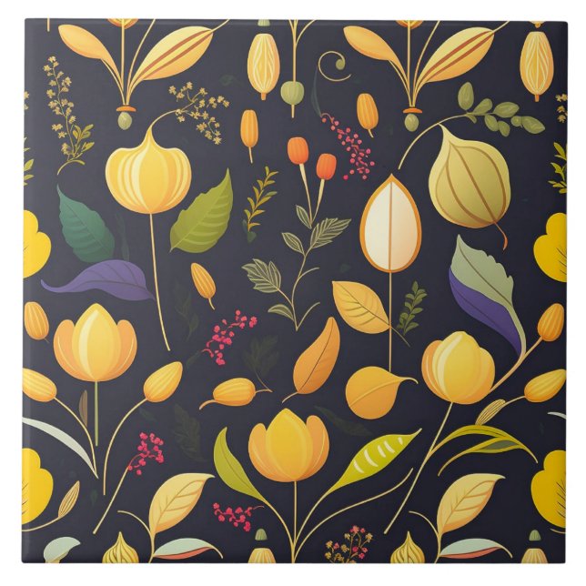 Azulejo Herbs Design Ceramic Tile (Frente)