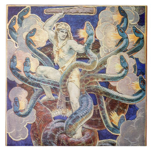 Azulejo Hércules y la hidra