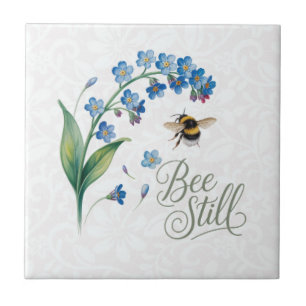 Azulejo Herencia Floral Botánico de Acuarela Abeja Quiet