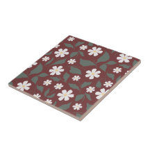 Herencia moderna floral margarita rojo oscuro y ve