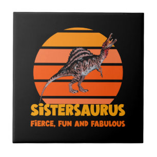 Azulejo Hermanas Divertidas Saurio Hermana Dinosaurio Dise