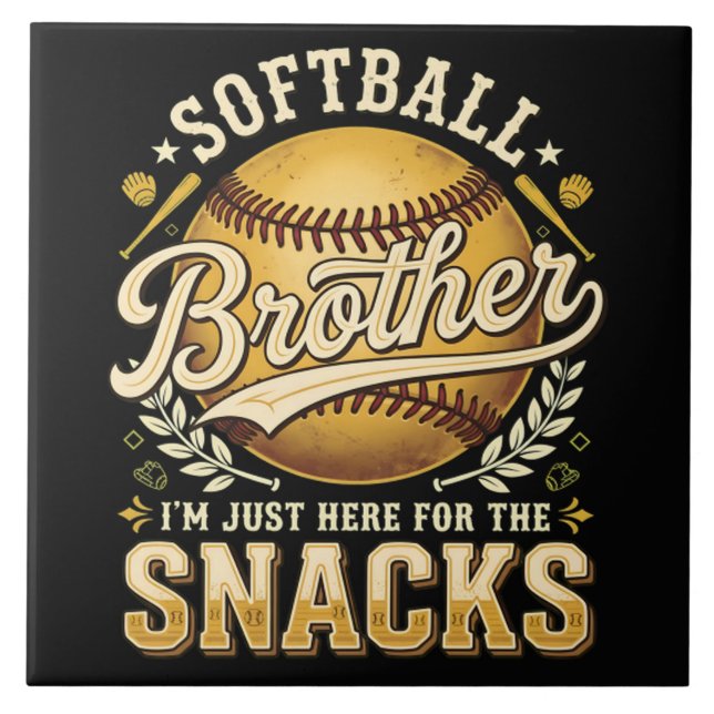 Azulejo Hermano de Sóftbol Divertido Snacks Deportes (Frente)