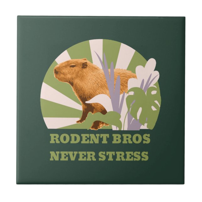 Azulejo Hermanos Roedores Nunca Estresan Capybara (Frente)