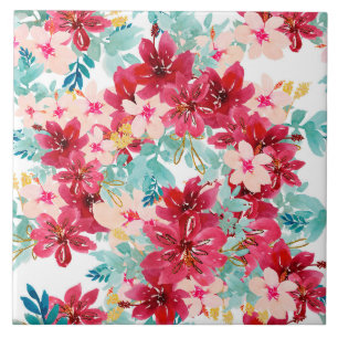 Azulejo Hermosa acuarela Flor Cerámica Tile