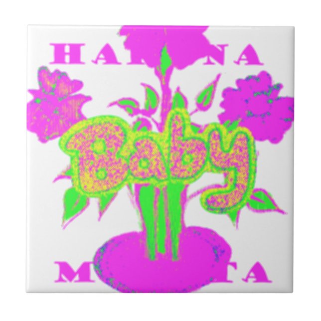 Azulejo Hermosa Bebé Asombrosa Floral Inspiradora Rosa (Frente)