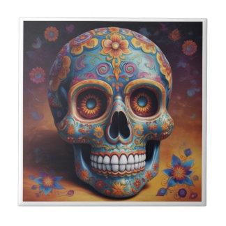 Azulejo Hermosa Calavera - dia de Los muertos