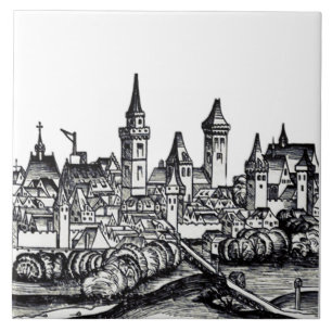 Azulejo Hermosa ciudad de Francia en el Mar Mediterráneo
