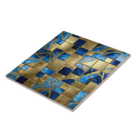 Azulejo Hermosa colección de oro azul oceánico