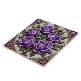 Azulejo Hermosa colección de populares Rosas morados