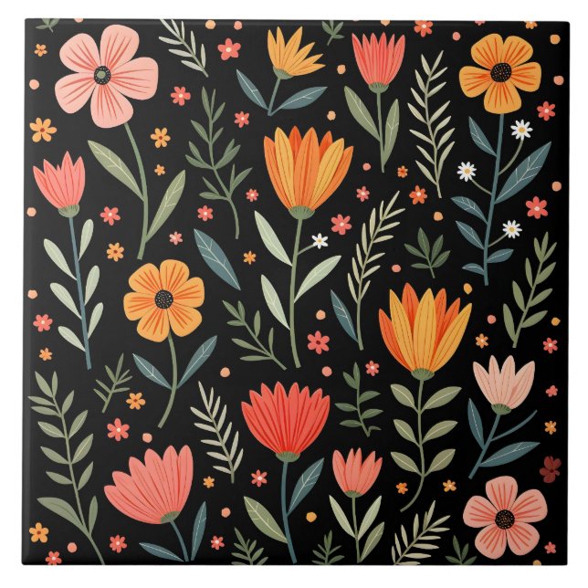 Azulejo Hermosa Colección Floral Popular (Frente)