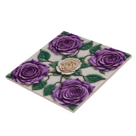 Azulejo Hermosa colección moderna de Rosas morados