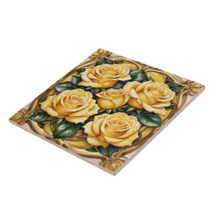 Azulejo Hermosa colección popular de rosas amarillas