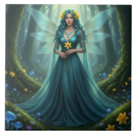 Azulejo Hermosa Fada de la Marcha de Aquamarine