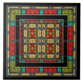 Azulejo Hermosa imagen de vidrio templado medieval