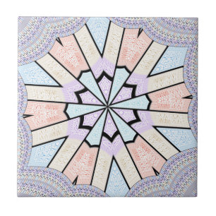 Azulejo Hermosa Impresión Artística Geométrica en Pastel S