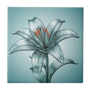 Azulejo Hermosa Lily de Vidrio