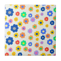 Hermosa mostaza y floral negra retro alegre