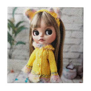 Azulejo Hermosa muñeca Blythe ojos grandes moda elegante 