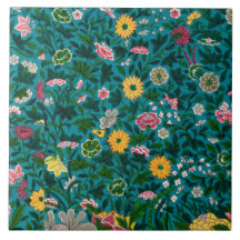 Hermosa negrita Floral Boho Azul Verde