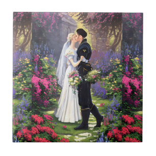 Azulejo Hermosa Pareja en el Parque