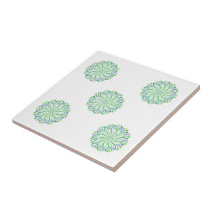 Azulejo Hermosa planta del océano con tentáculos curvos