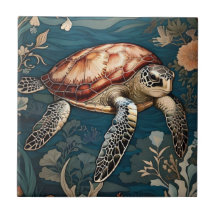 Hermosa tortuga submarina