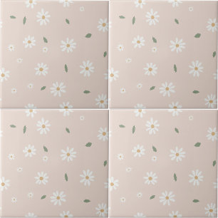 Azulejo Hermosas Flores de Margarita y Verde para la Guard