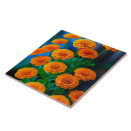 Azulejo Hermosas flores de oro amarillo