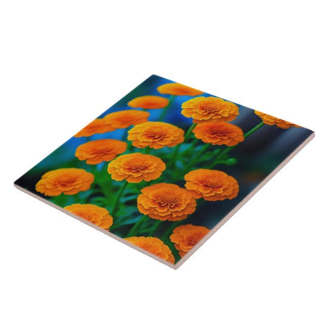 Azulejo Hermosas flores de oro amarillo (Lado)