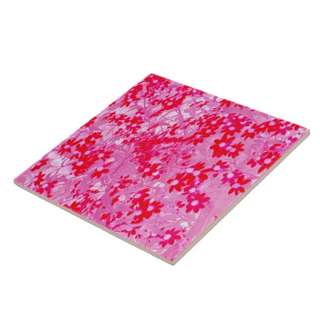 Azulejo Hermosas Flores Rojas (Lado)