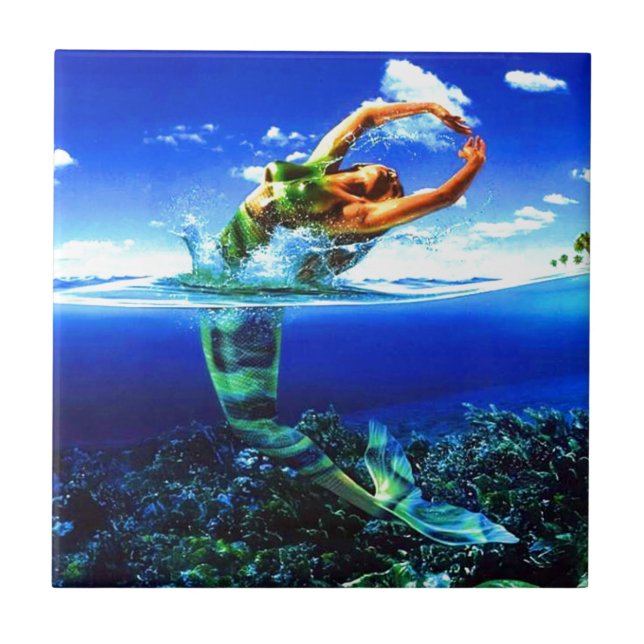 Azulejo Hermosas pinturas de sirenas (Frente)