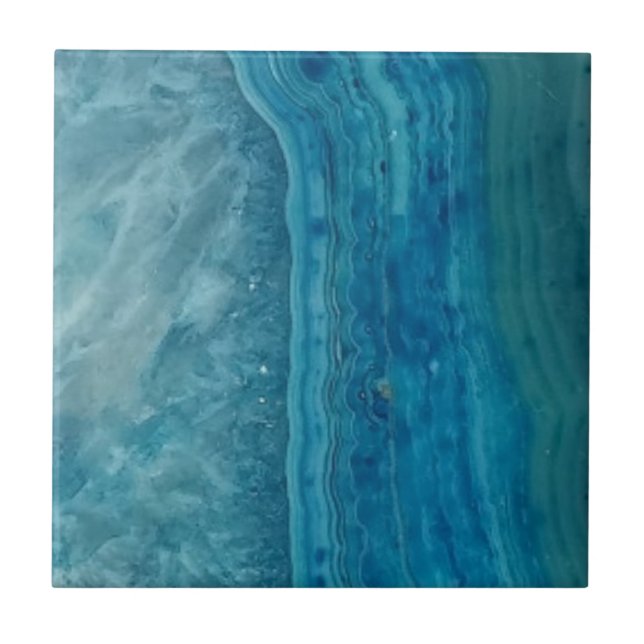Azulejo Hermoso Agate Azul Moderno (Frente)