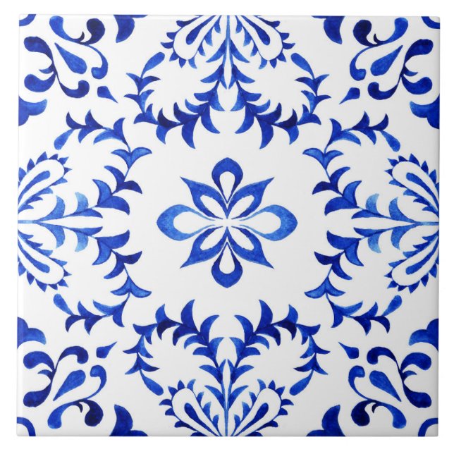 Azulejo Hermoso Azelujo Azul y Blanco Azelujo Cerámico. (Frente)