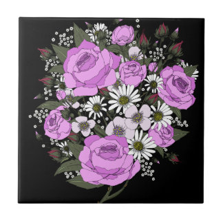 Azulejo Hermoso Bouquet Rosa