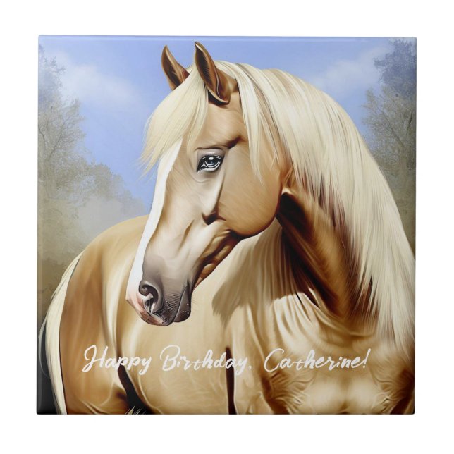 Azulejo Hermoso caballo de Palomino (Frente)