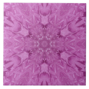 Azulejo Hermoso Chica Rosa Lace Kaleidoscope Patrón