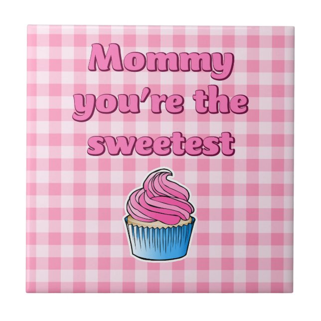 Azulejo Hermoso Cupcake Rosa (Frente)