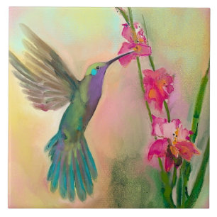 Azulejo Hermoso Hummingbird Ceramic Kitchen Tile