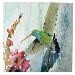 Azulejo Hermoso Hummingbird Ceramic Kitchen Tile
