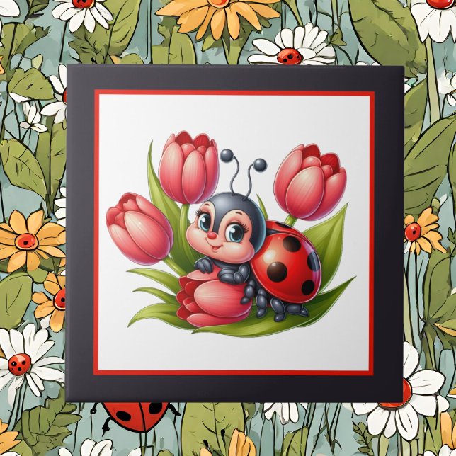 Azulejo Hermoso insecto de ladybug lindo (Subido por el creador)