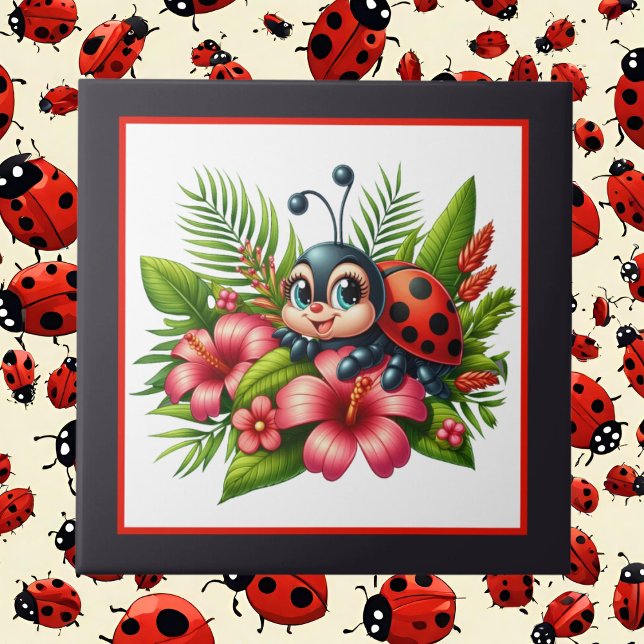 Azulejo Hermoso insecto de ladybug lindo (Subido por el creador)