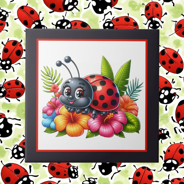 Azulejo Hermoso insecto de ladybug lindo (Subido por el creador)
