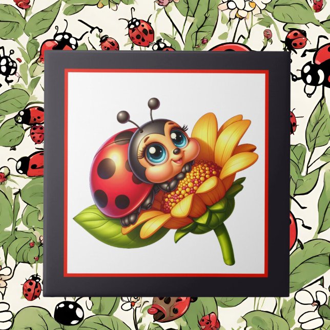 Azulejo Hermoso insecto de ladybug lindo (Subido por el creador)