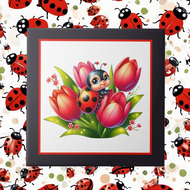 Azulejo Hermoso insecto de ladybug lindo (Subido por el creador)