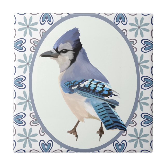 Azulejo Hermoso Jay Bird Azul (Frente)
