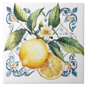 Azulejo Hermoso limón mediterráneo toscano rústico