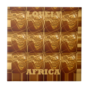 Azulejo Hermoso mapa de África patrón de arte de diseño de